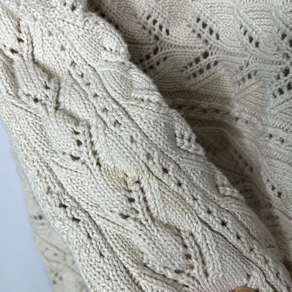 CAbi Pointelle Knit Shawl Front Cardigan Size M - Picture 5 of 8